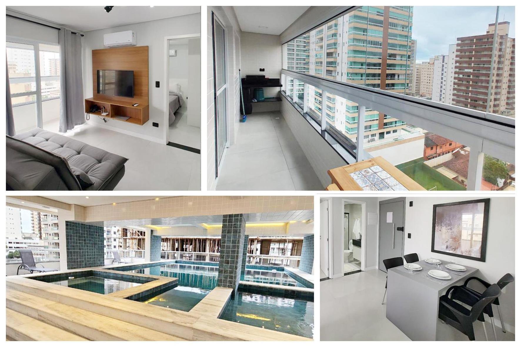 Apto Com Lazer Completo, Piscina, Ar, Mercadinho E Pet Friendly A 1 Min Da Praia Πράια Γκράντε Εξωτερικό φωτογραφία